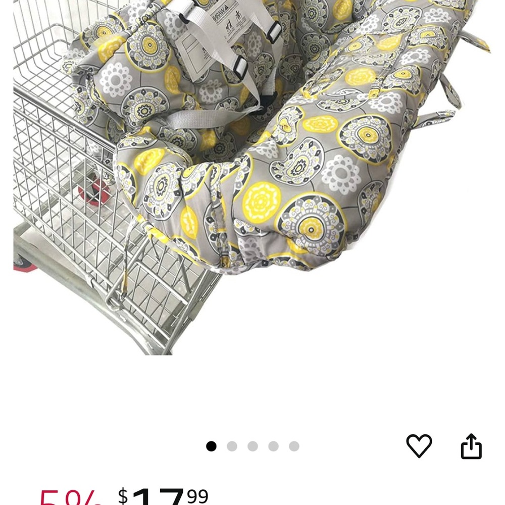 Gray and Yellow Shopping Cart Cover